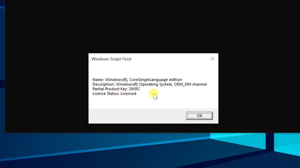 This message for OEM windows