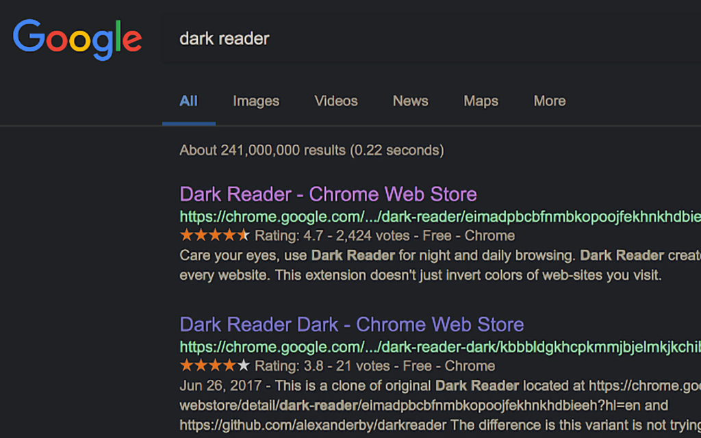 Google Chrome Dark Mode