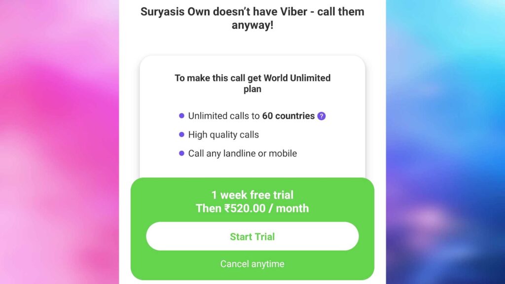 viber international calls