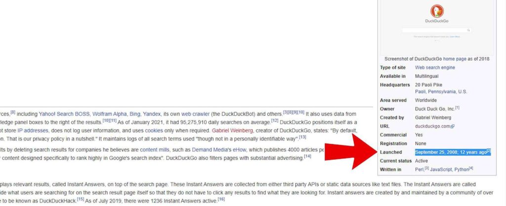 When was DuckDuckGo born?