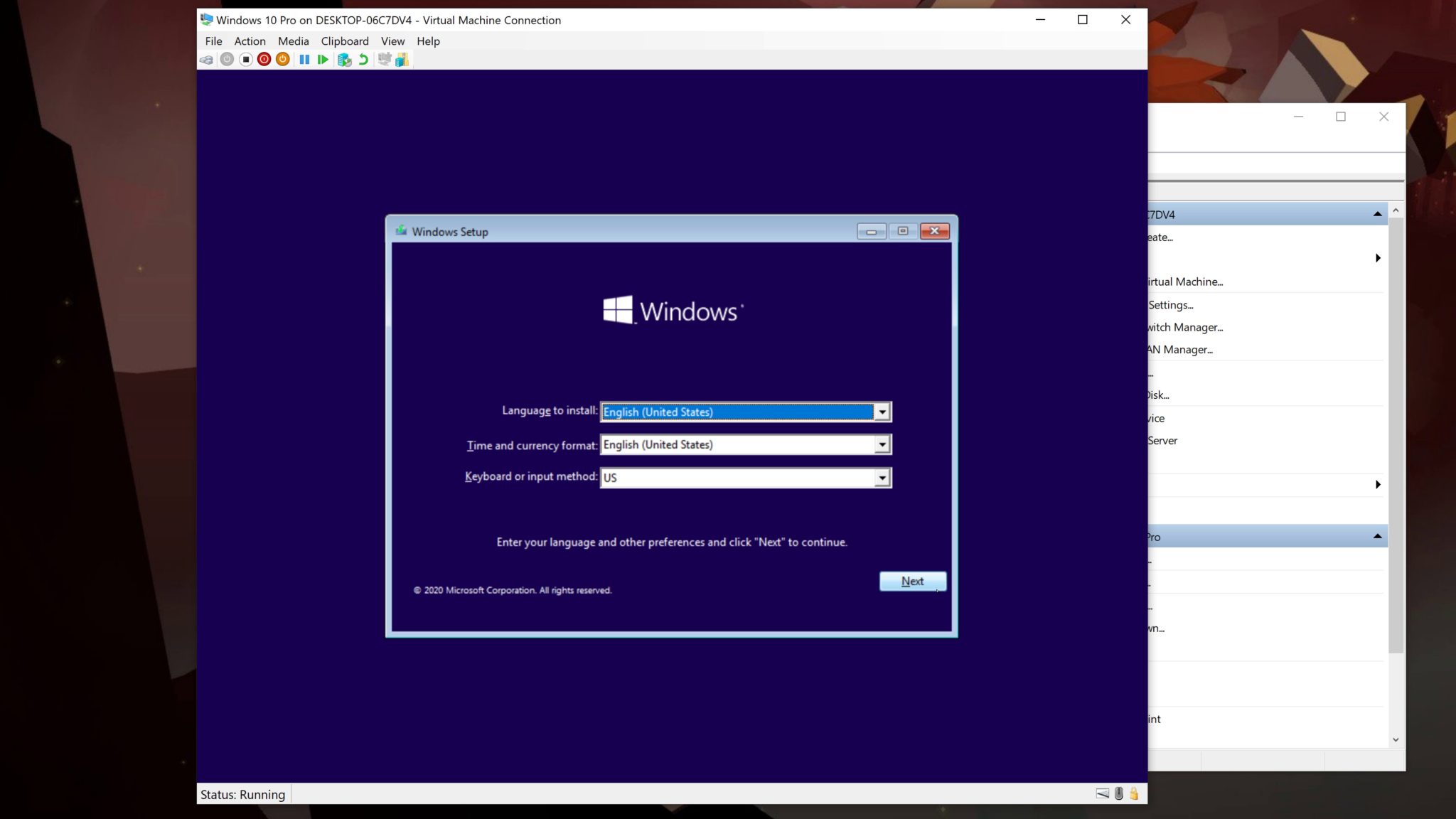 set up a vm on windows 10