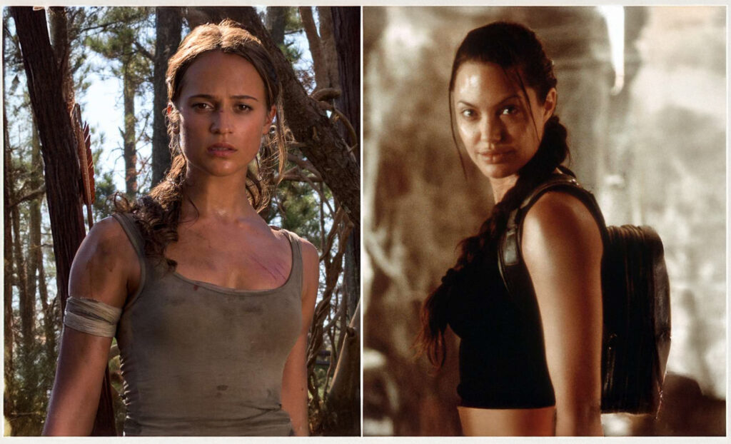 tomb raider angelina jolie vs alicia vikander